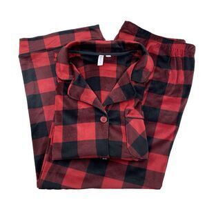 Buffalo Plaid Pajamas Womens XL Cozy Sleepwear Cabincore Christmas Loungewear